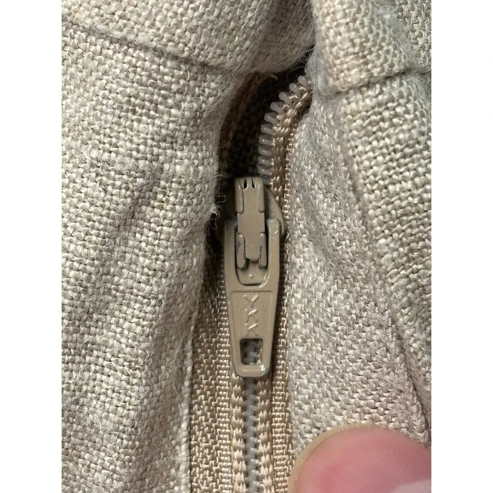 Eddie Bauer Mens 35x32 100% Belgian Linen Pleated Cuffed Pants Oatmeal Beige